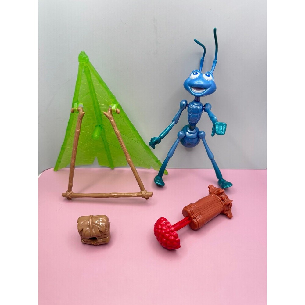 DISNEY Vintage Pixar A Bug's Life Hang Glider Flik Action Figure (Bx 2) - Picture 5 of 6